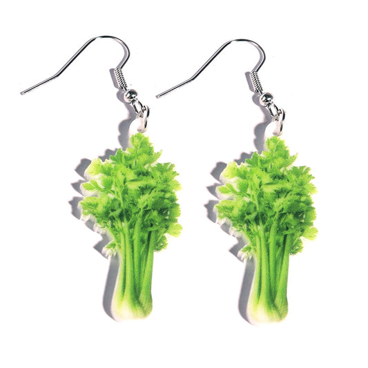 Celery Vegetable Drop Earrings Women Creativity Jewelry Cute Earring Girls Gift