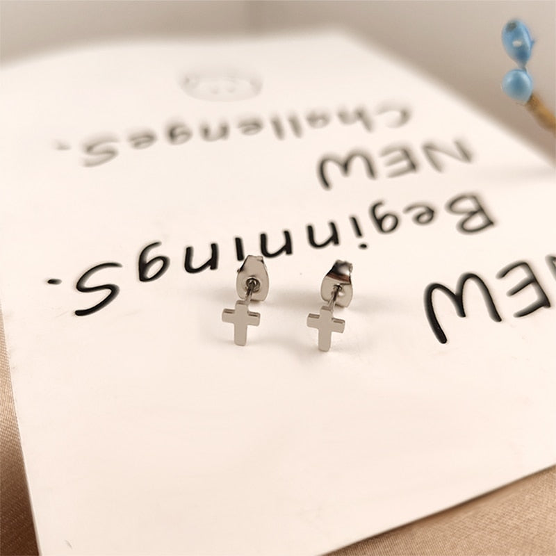 Cross Earrings female Ear Studs Stud Earrings Gift for Her Fashion jewelry