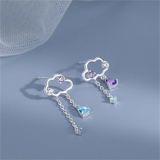 Cloud Crystal Drop Earrings Women Fashion Creative Art Cute Stylish Jewelry
