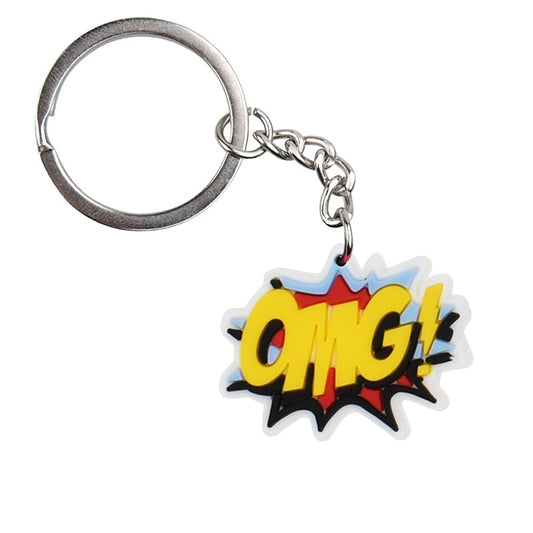 OMG Keychain Car Keyring Cartoon Creative Pendant Souvenir Gift