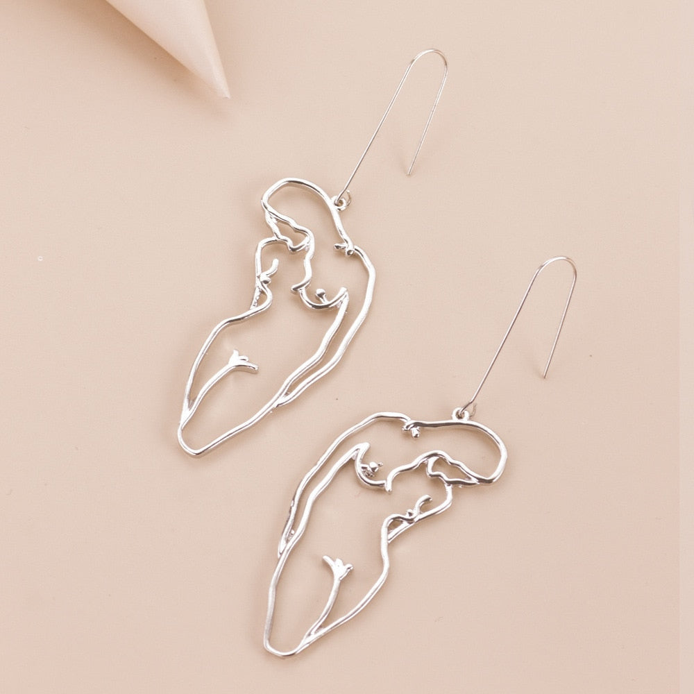 Retro Abstract Women Drop Earrings Women Travel Fashion Cartoon Earrings