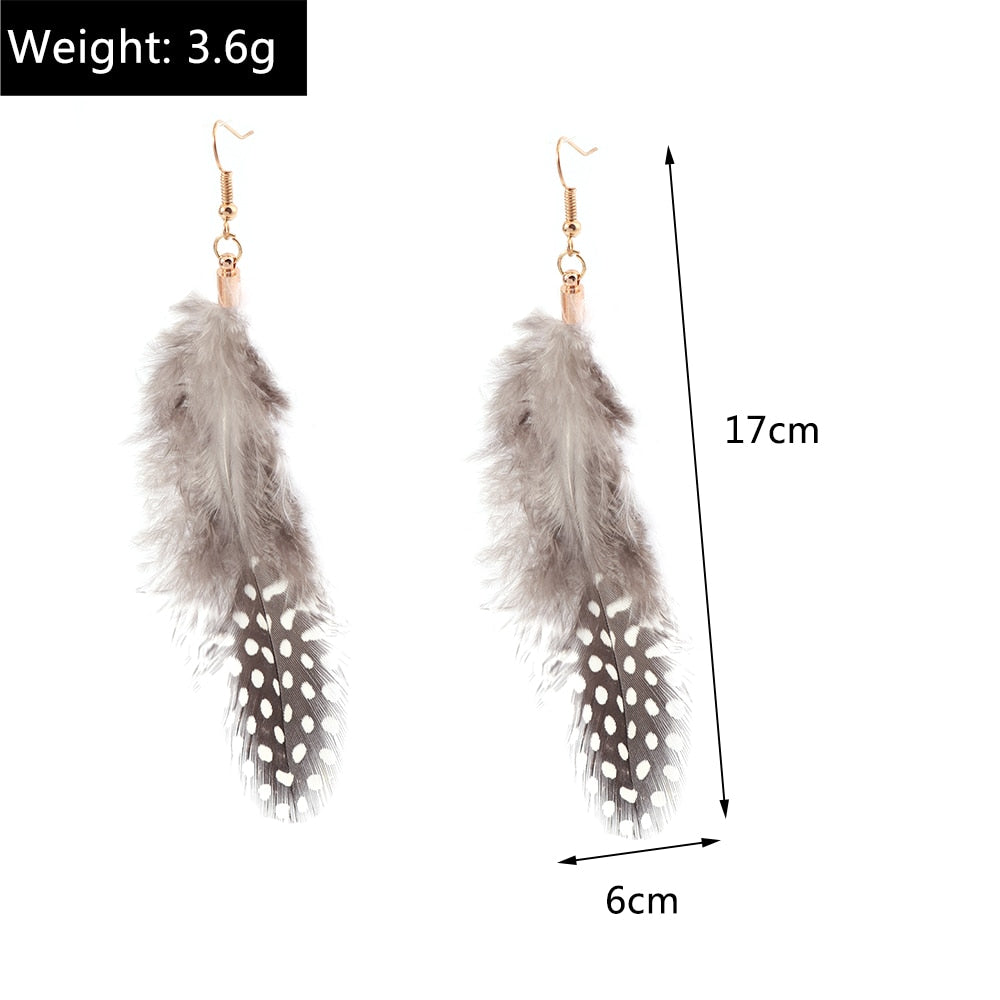 Feather Dangle Drop Earrings Women Charms Earring Fashion Creative Jewelry