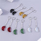 Red Stone Moon Shaped Drop Dangle Earrings Trendy Women Fashion Earrings Jewelry