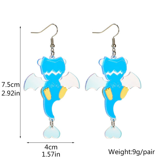 Flying Ghost Drop Earrings Women Travel Fashion Cartoon Earrings Creative