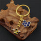 6 Styles Alloy Drip Oil Rhinestone Bee Keychain Hexagon Honeycomb Charms Key
