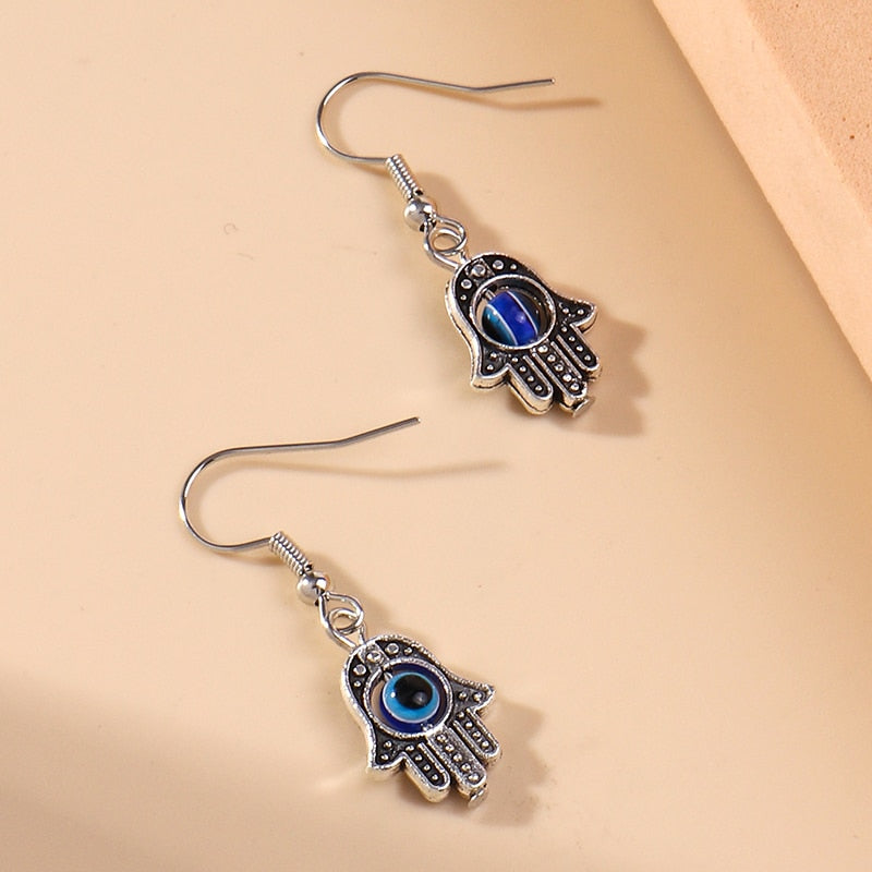 Evil Eye Palm Drop Dangle Earrings Trendy Women Fashion Earrings Jewelry Gift