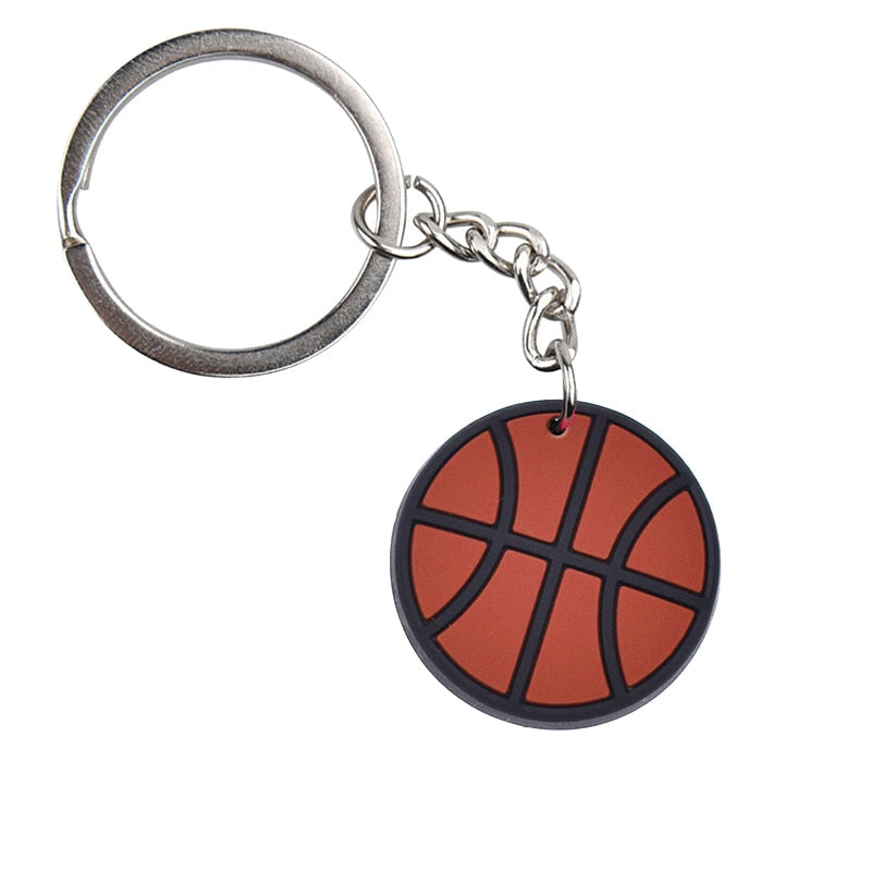 34 Styles Basketball Tennis Baseball Softball Keychain PVC Sports Pendant Key