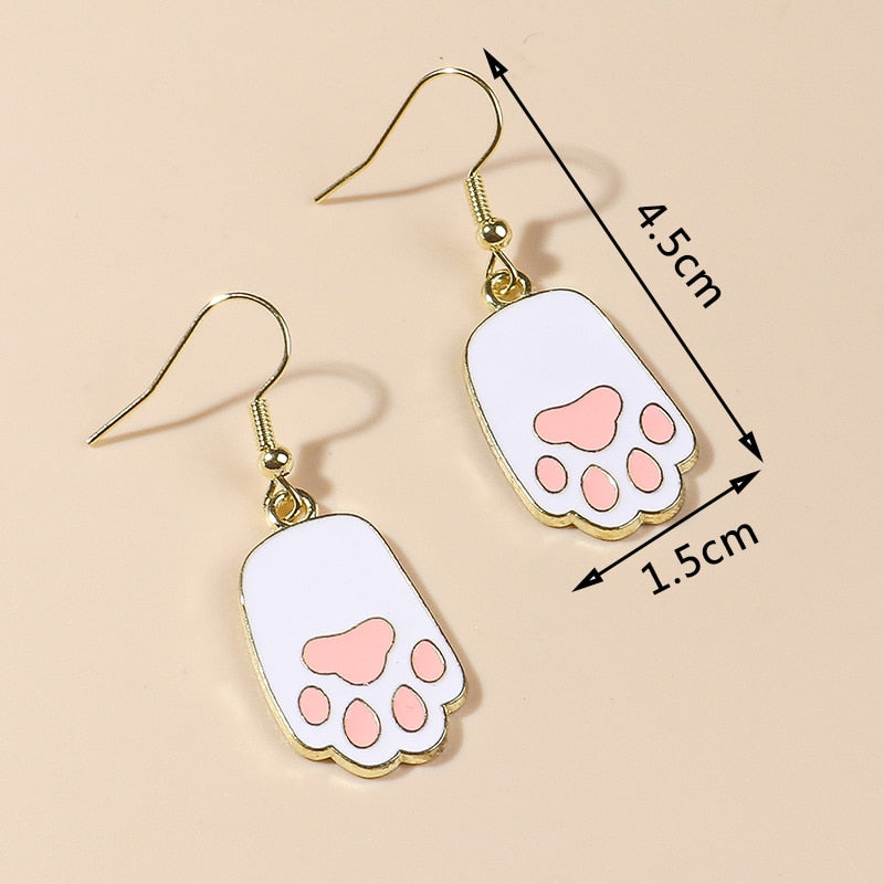 Cat Cute Paws Drop Earrings Women Creativity Jewelry Cute Earring Girls Gift