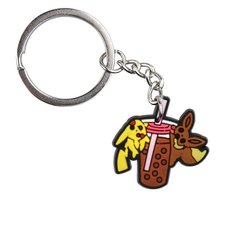 29 Styles Milk Tea Bubble Tea Cup Keychain Cartoon Key Holder Car handbag