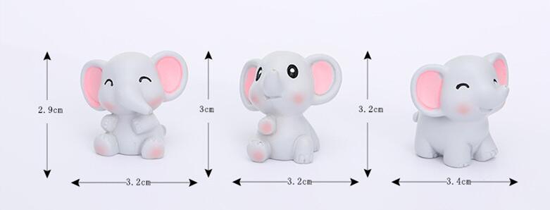 1pc Figurines Miniature Cute Gray Baby Elephant Ornaments For Home Decor Kawaii