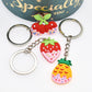 6 Styles Dipped Avocado Strawberry Carrot Cherry Pineapple Cartoon Keyring Cute
