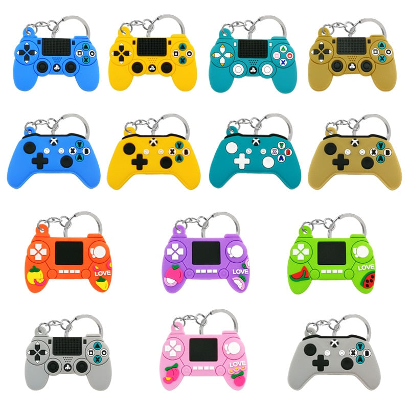 47 Styles Colorful Gamepad Joystick Keychain Cartoon Key Holder Car handbag