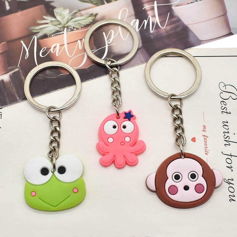 24 Styles Frog Tiger Chicken Panda Animals Cartoon Keychain Lovely Shape Key