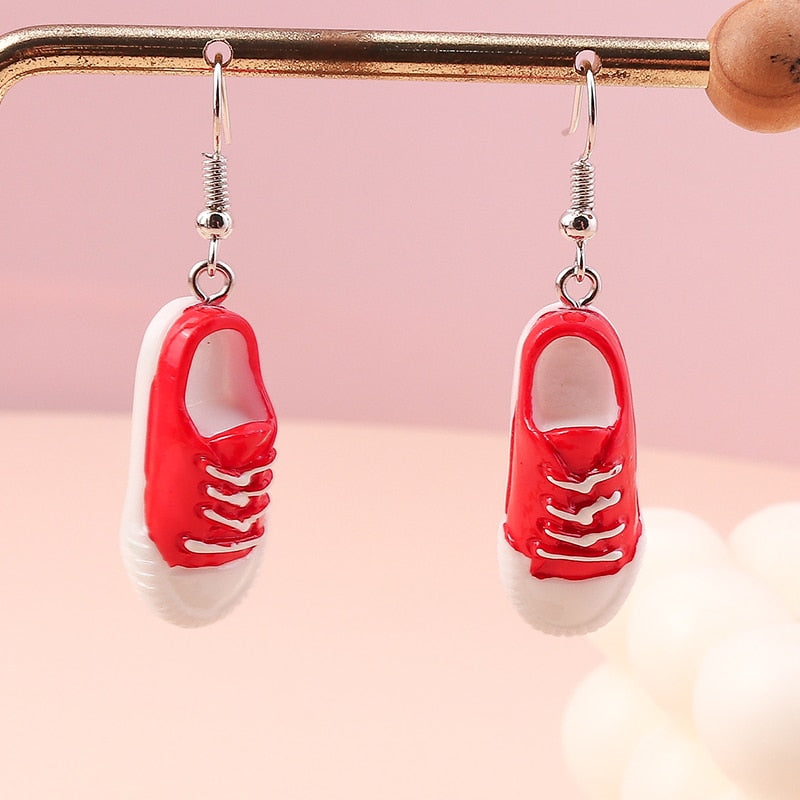 Pink Sneakers Dangle Earrings Women Charms Earring Fashion Creative Jewelry