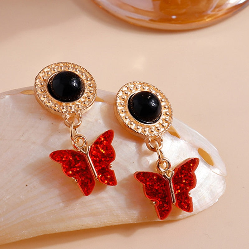 50 Styles Mushrroom Snake Frog Butterfly Rose Angel Drop Earrings Women