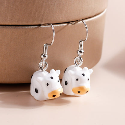 Cartoon Cow Dangle Earrings Women Charms Earring Fashion Creative Jewelry