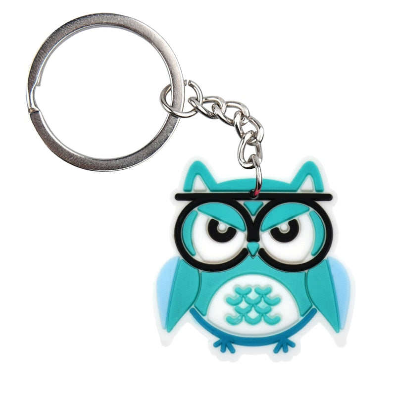 13 Styles Owl keychain Charm Cartoon Key Ring Gift Women Handbag Ornaments Car