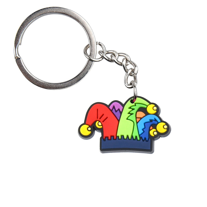 Circus Show Clown Hat Keyring Cartoon Keychains Souvenir Jewelry Bag Pendant