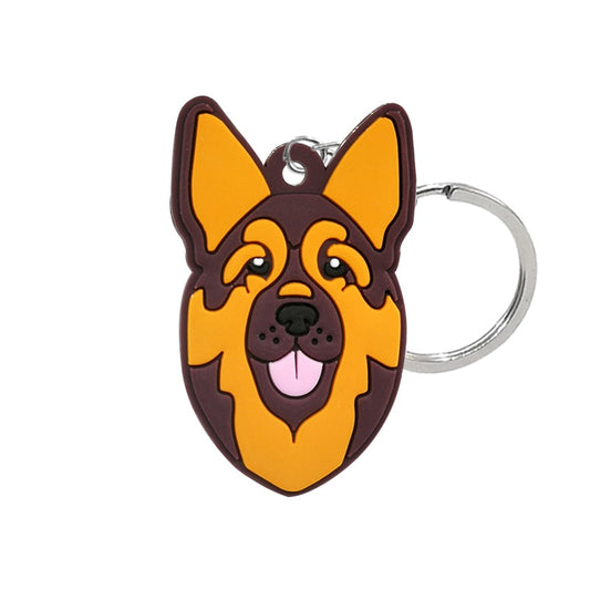 German Shepherd Design Dog Keyring Cute Cartoon Style Keychains Bag Car Pendant