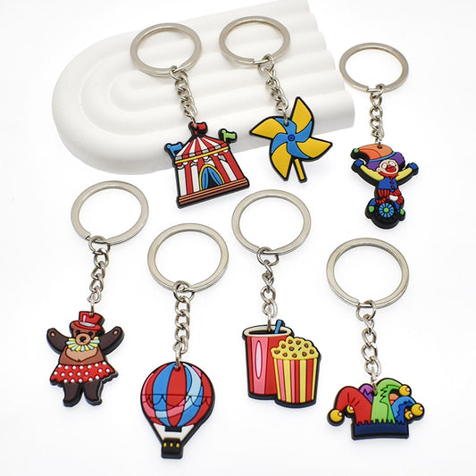 10 Styles Circus Show  Clown Poker Magic Beast Keyring Cartoon Keychains