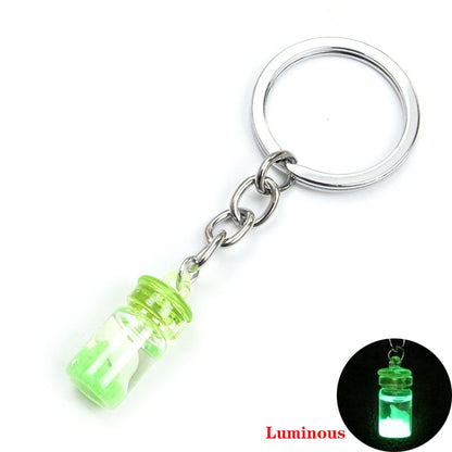Green Luminous Bottle Keychain Gift Cute Charms Keyring Souvenir Handbag