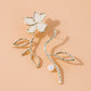 Exaggerated Earrings Imitation Pearl Flower Stud Earrings for Women Luxury