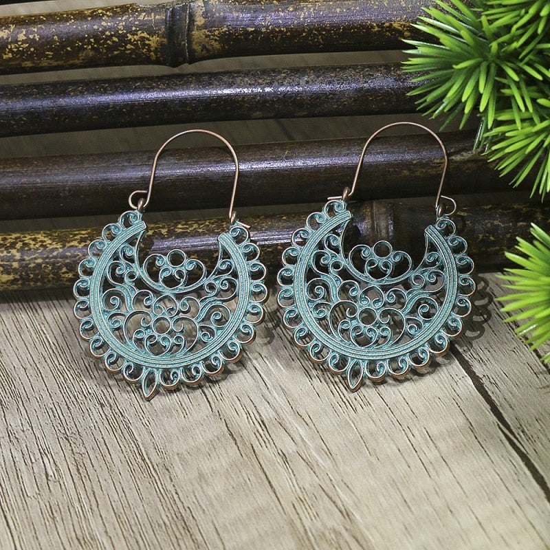 Hollow Hoop Earrings Women Party Wedding Jewelry Dangle Gifts Earrings