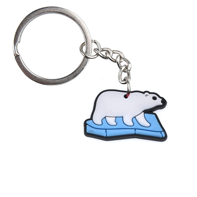 26 Styles Cart Fox Books Guitar Bus Creative Cartoon PVC Keychain For Keyring