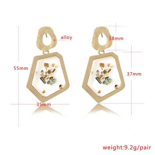 Geometric Resin Drop Earrings Women Fashion Creative Art Cute Stylish Jewelry