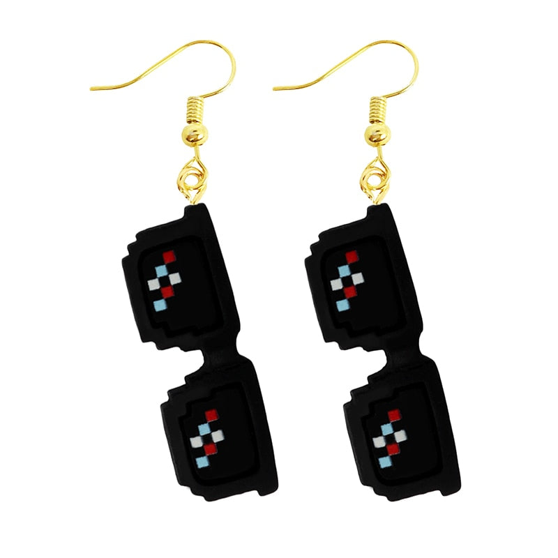 Creative Funny Design Black Glasses Drop Earrings Women Creativity Jewelry Cute