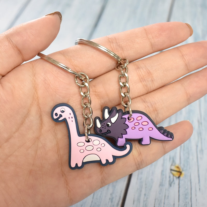 19 Styles Colorful Dinosaur Keyring Cartoon Keychains Souvenir Jewelry Bag