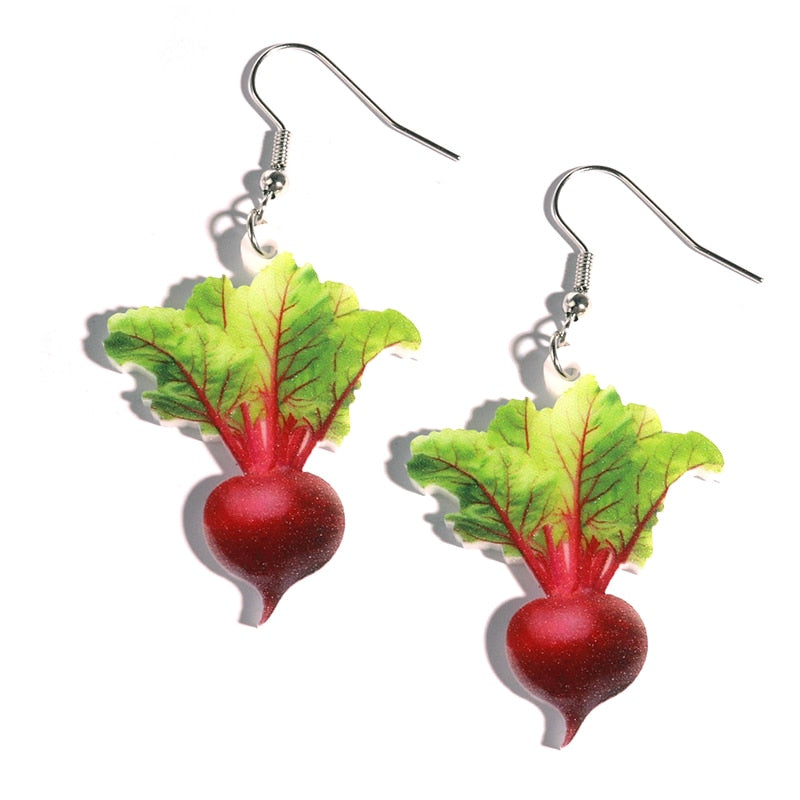 Beet Vegetable Drop Earrings Women Creativity Jewelry Cute Earring Girls Gift