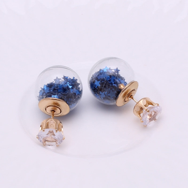 Glitter Ball Stars Fashion Earrings Women Girls Stud Earrings Wedding Jewelry