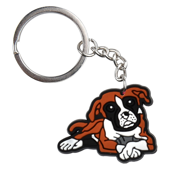 16 Styles PVC Cute Animal Cartoon Keychain Lovely Mini Dog Design Key Holder Fit