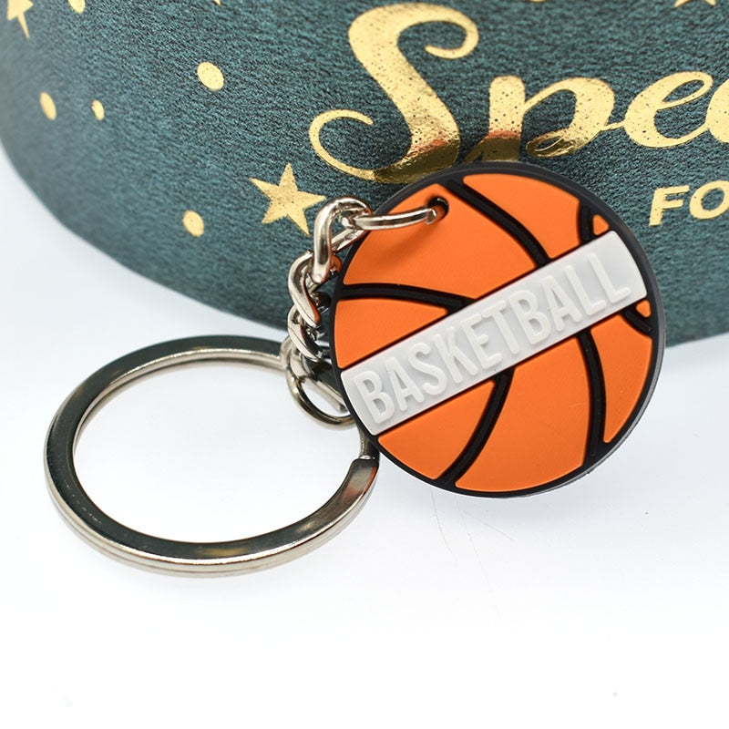 Round Basketball Ball Keychain Car Keyring Cartoon Creative Pendant Souvenir