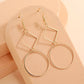 Square and Circle Figure Lady Cute Dangle Earrings for Women Jewelry Girls
