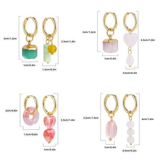 Green Geometric Pendant Drop Earrings Women Party Bohemian Jewelry Dangle Gifts