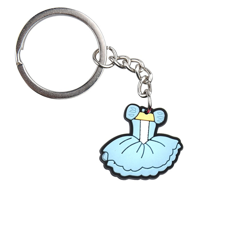 12 Styles I Love Dance Ballet Shoe Ballerina Keychain Party Gift Cute Keyring