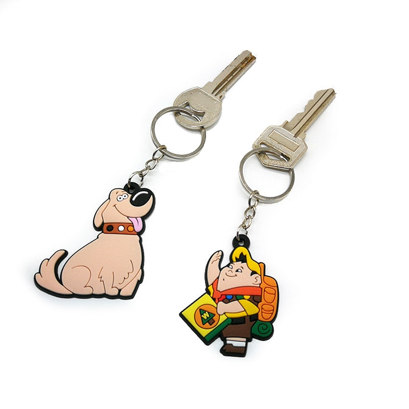 6 Styles Dog House Balloons Cartoon Rubber Key Chains Creative Keychain Cute