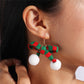 Red Green Scarf Bow Dangle Drop Earrings Women Charms Earring Fashion Creative