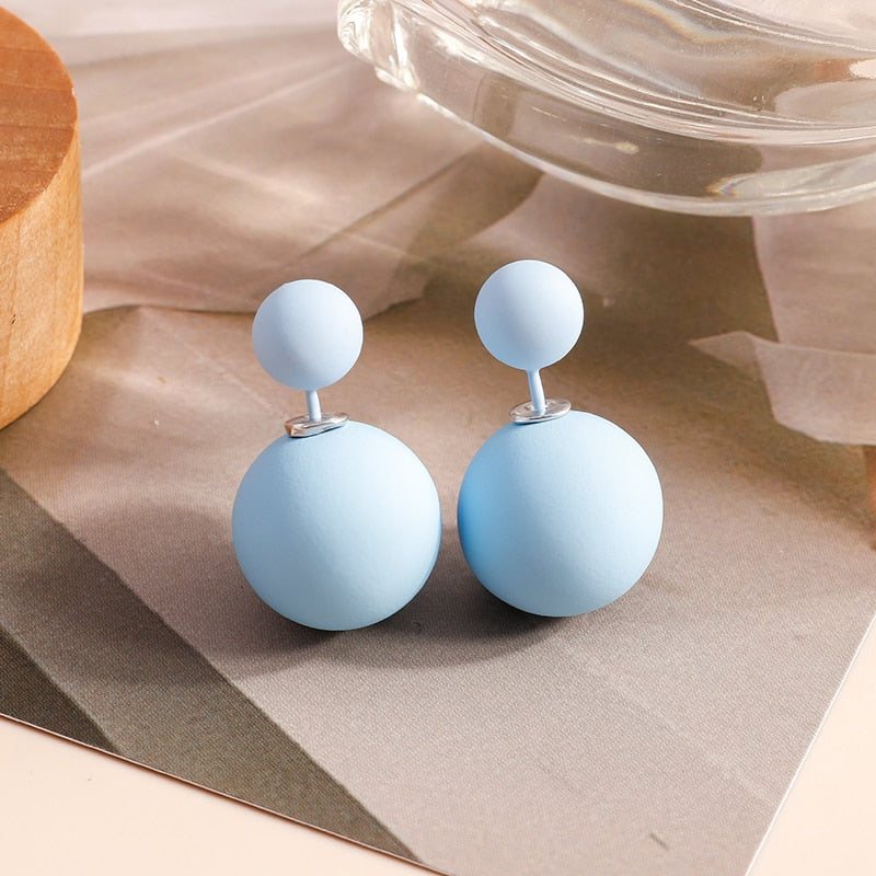 Minimalistic Ball Design Fashion Earrings Women Girls Stud Earrings Wedding