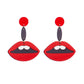 Red Lips Teeth Drop Earrings Hip Hop Art Women Party Jewelry Ear Fashion Pendant