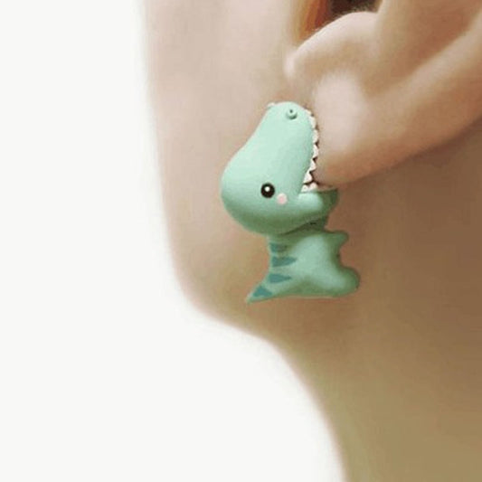 5 Styles Cartoon Animal Dinosaur Puppy Whale Fashion Ear Studs Earrings Jewelry