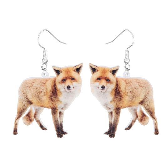 Realistic Fox Drop Earrings Women Fashion Creative Art Cute Stylish Jewelry