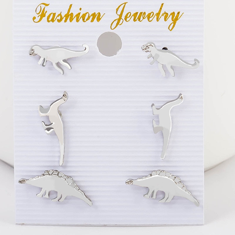 Animal Earrings Simple Punk Dinosaur Stud Earring For Women Girls Party Jewelry