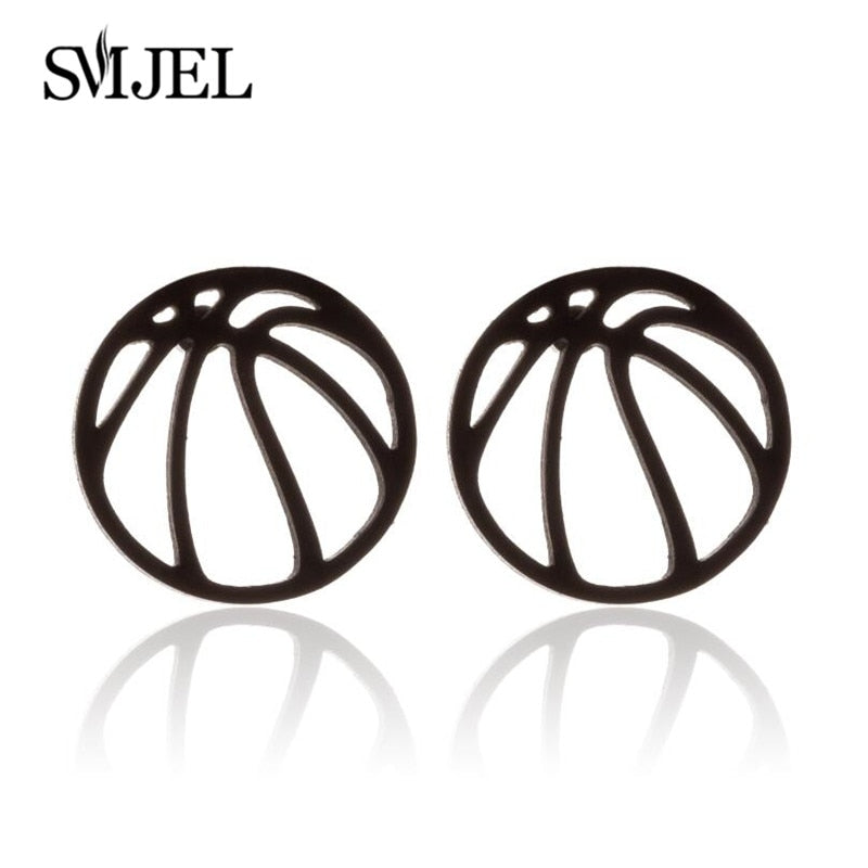 Hollow Ball Stainless Steel Earrings Women Jewelry Small Studs Gifts Earring