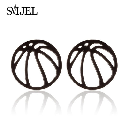 Hollow Ball Stainless Steel Earrings Women Jewelry Small Studs Gifts Earring