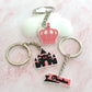 16 Styles Cartoon Pink Castle Cat Hat Funny Keychain Gift Cute Charms Keyring
