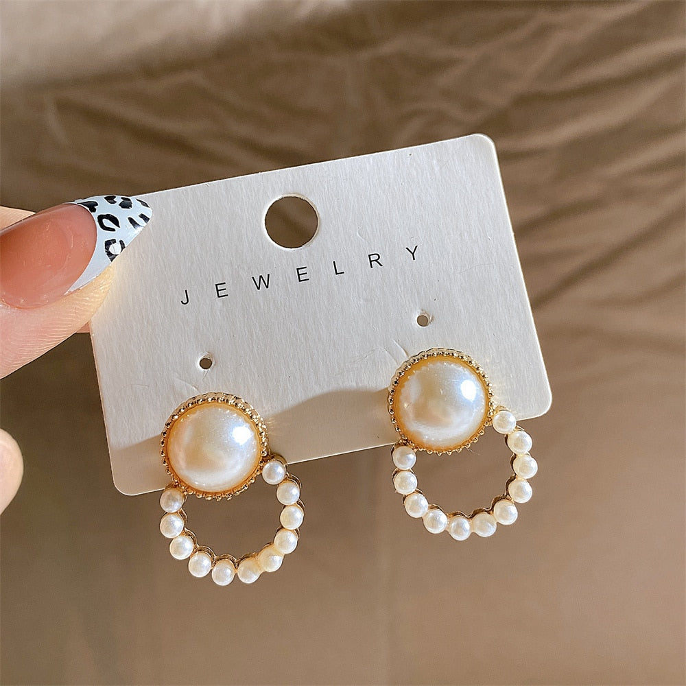 22 Styles Heart Pearl Flower Stud Earring Fashion Women Girls Vintage Cute