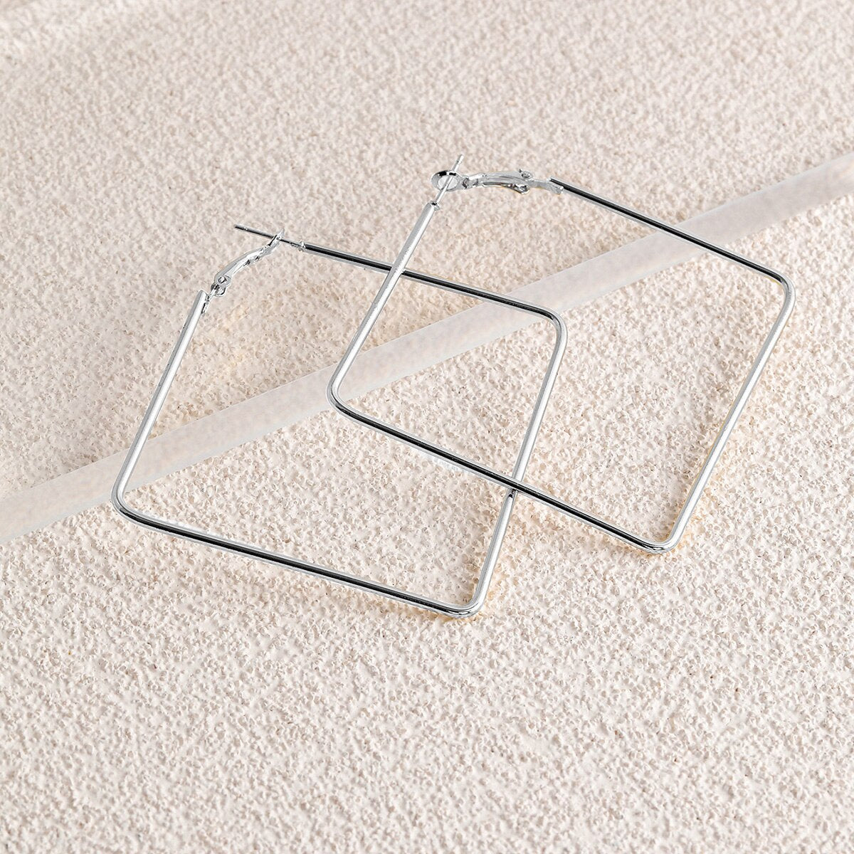 Large Hoop Square Design Earrings for Fashion Stylish Jewelry Drop Earrings